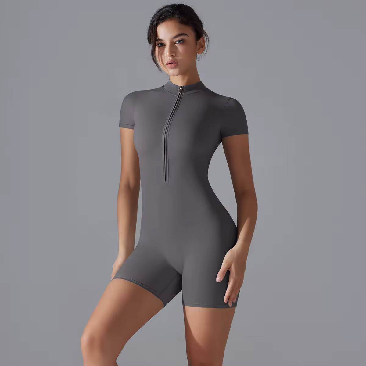 Gray Short Bodysuit